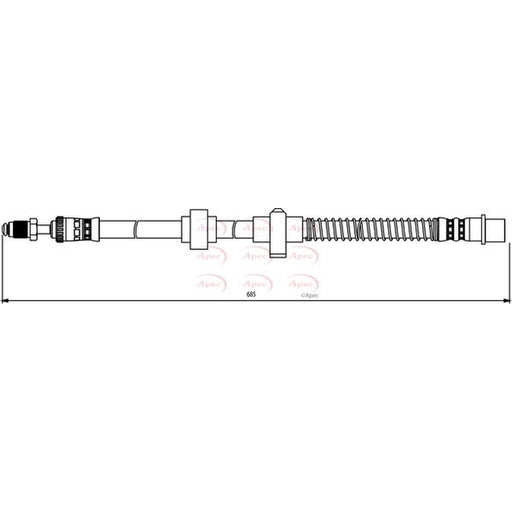 Apec Brake Hydraulic Hose Line Rear Right fits Citroën C5 III 2008-2016