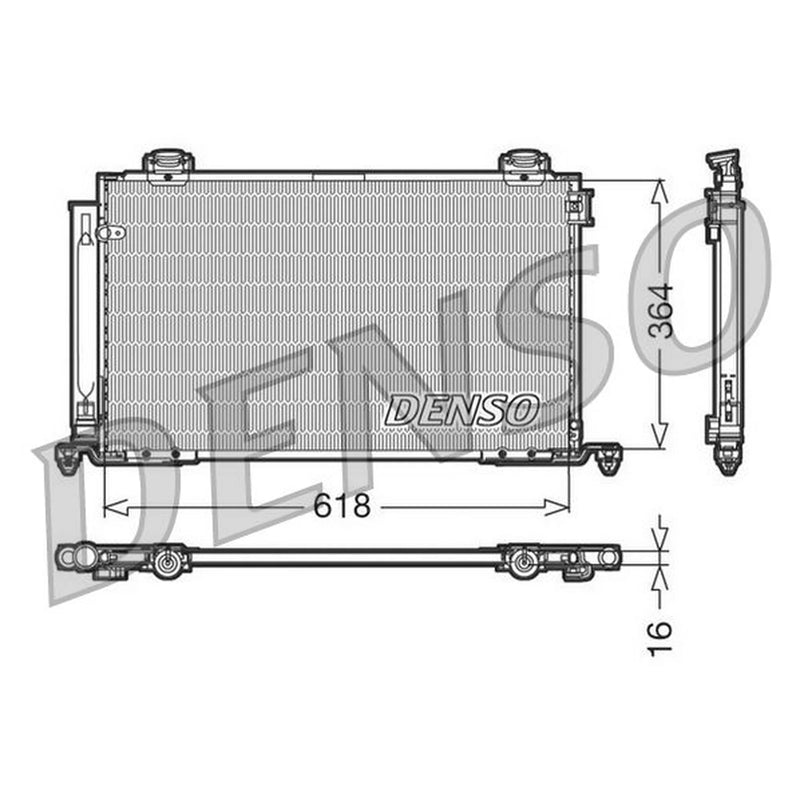 Denso Air Conditioning Condenser fits Toyota Avensis 2003-2008 2.0 2.4