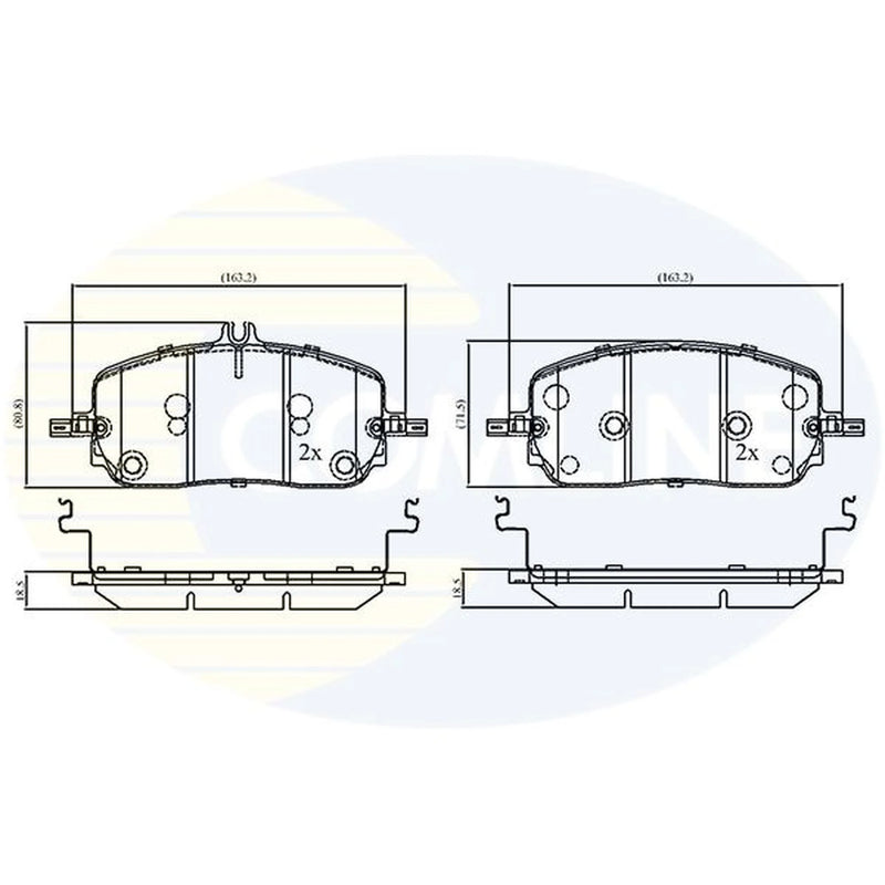 Comline 4 x Front Brake Pad Set fits Mercedes-Benz C-Class 2021 on