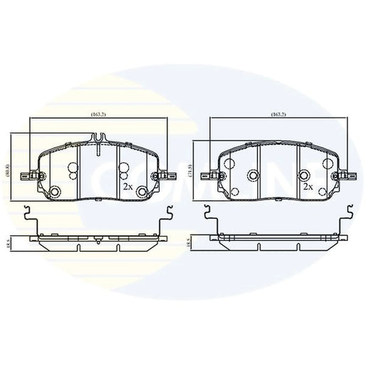 Comline 4 x Front Brake Pad Set fits Mercedes-Benz C-Class 2021 on