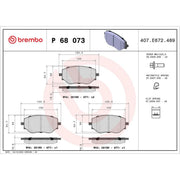 Brembo 4 x Front Brake Pad Set fits Dacia Jogger 2021 on 1.0