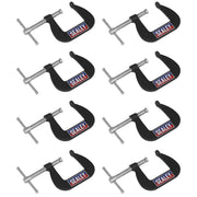 Sealey Junior C-Clamp Set 38mm x 38mm 8pc GCC03 Sealey - Dynamic Drive