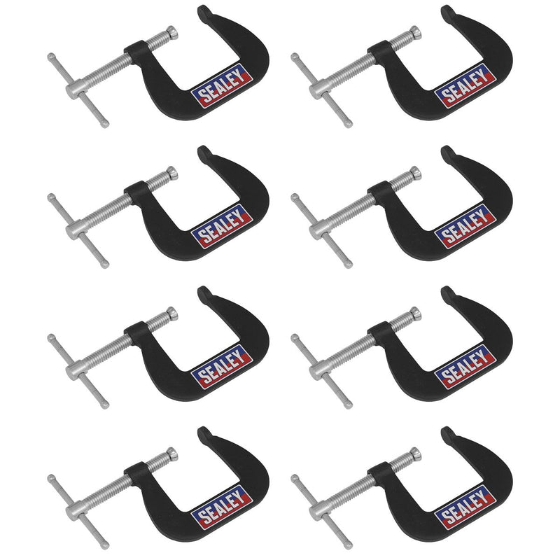Sealey Junior C-Clamp Set 38mm x 38mm 8pc GCC03 Sealey - Dynamic Drive