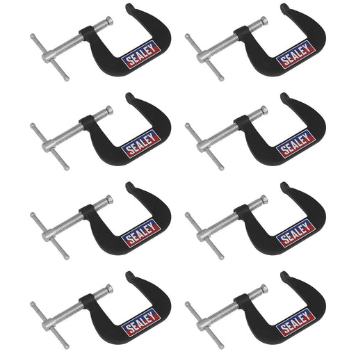 Sealey Junior C-Clamp Set 38mm x 38mm 8pc GCC03 Sealey - Dynamic Drive