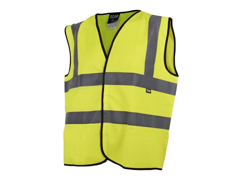 Scan Hi-Vis Waistcoat Yellow - L (44in) (Pack of 80) Scan - NN4 Online