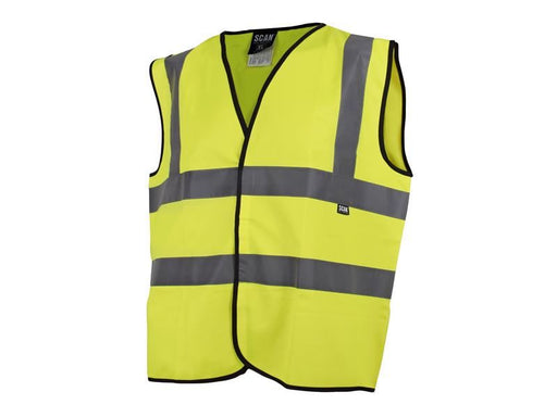 Scan Hi-Vis Waistcoat Yellow - L (44in) (Pack of 80) Scan - NN4 Online