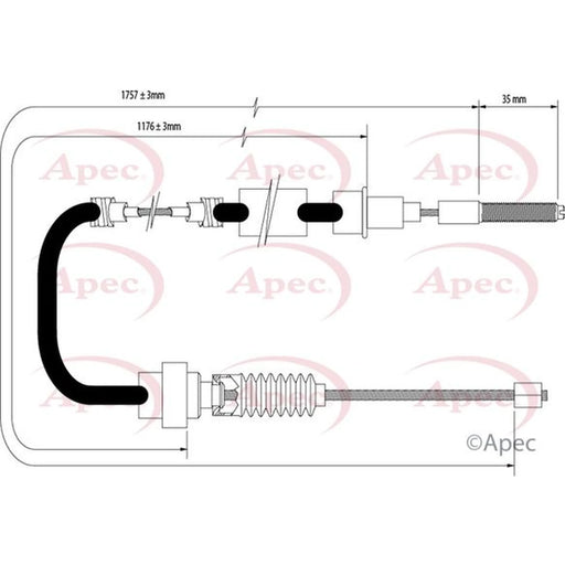 Apec Handbrake Cable Right Rear CAB1527