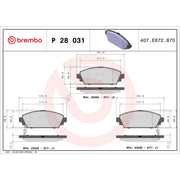 Brembo 4 x Front Brake Pad Set fits Honda Accord VI 1998-2002 1.6