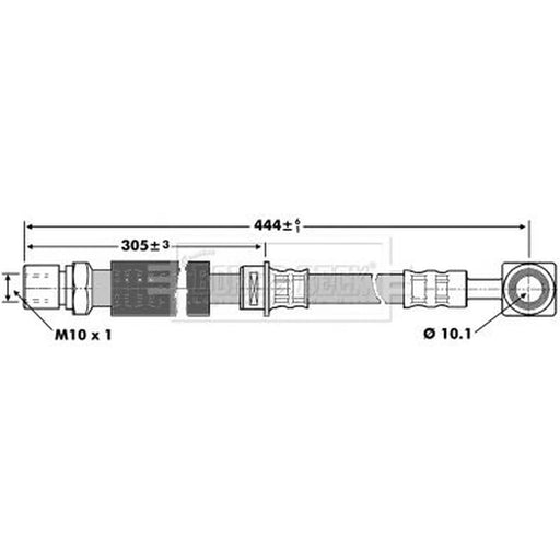 Borg & Beck Brake Hydraulic Hose Line Front Right BBH6845