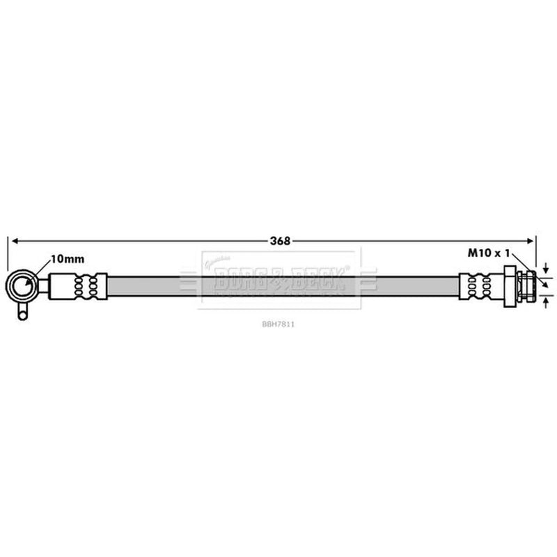 Borg & Beck Brake Hydraulic Hose Line Front Right BBH7811