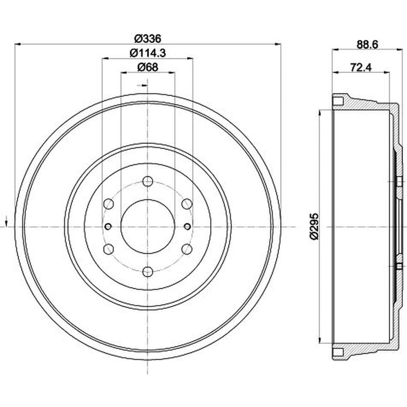 Mintex Brake Drum Assembly Rear fits Nissan Navara NP300 2005-2007 2.5
