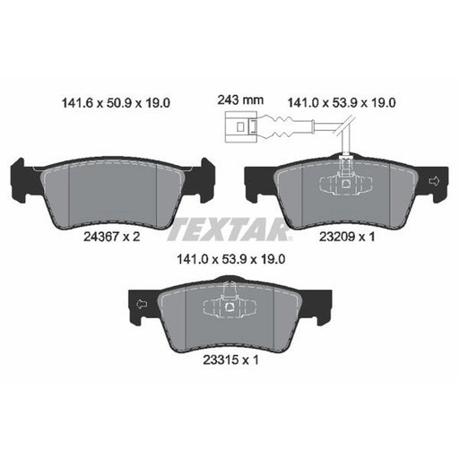 Textar Rear Brake Pad Set 2436704