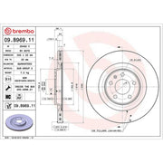 Brembo 2 x Rear Brake Discs 09.B969.11-x2