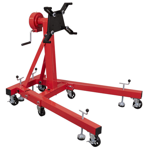 Folding 360º Rotating Engine Stand with Geared Handle Drive 680kg Capacity Sealey - Dynamic Drive