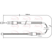 Apec Handbrake Cable Left Rear fits Citroën Saxo 1996-2004 1.0 1.1 1.4 1.5 1.6