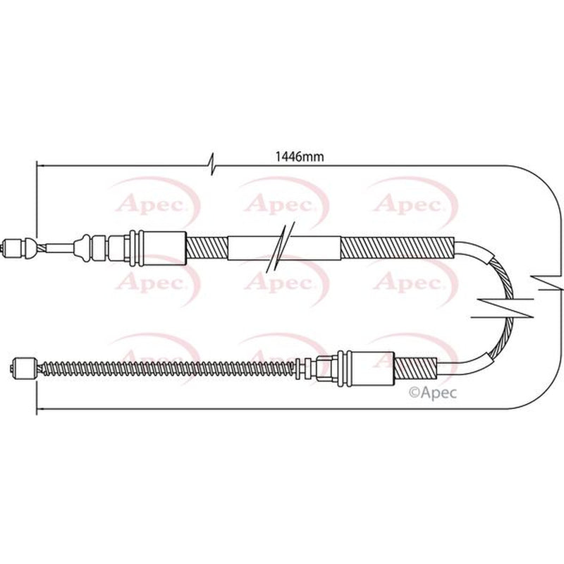 Apec Handbrake Cable Left Rear fits Citroën Saxo 1996-2004 1.0 1.1 1.4 1.5 1.6