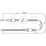 Apec Handbrake Cable Right Rear CAB1074