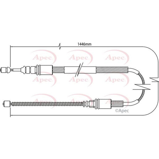 Apec Handbrake Cable Left Rear fits Citroën Saxo 1996-2004 1.0 1.1 1.4 1.5 1.6