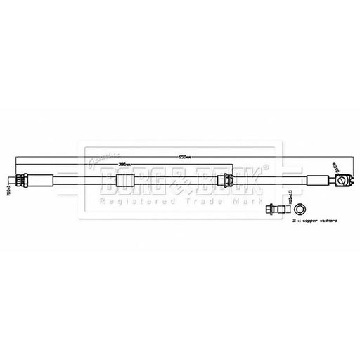 Borg & Beck Brake Hydraulic Hose Line Front Right BBH8840