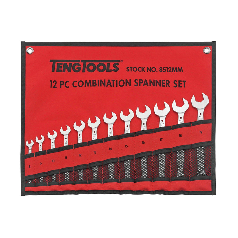 Teng Tools Combination Spanner Set Anti Slip Tool Roll 12 Pieces Teng Tools - Dynamic Drive