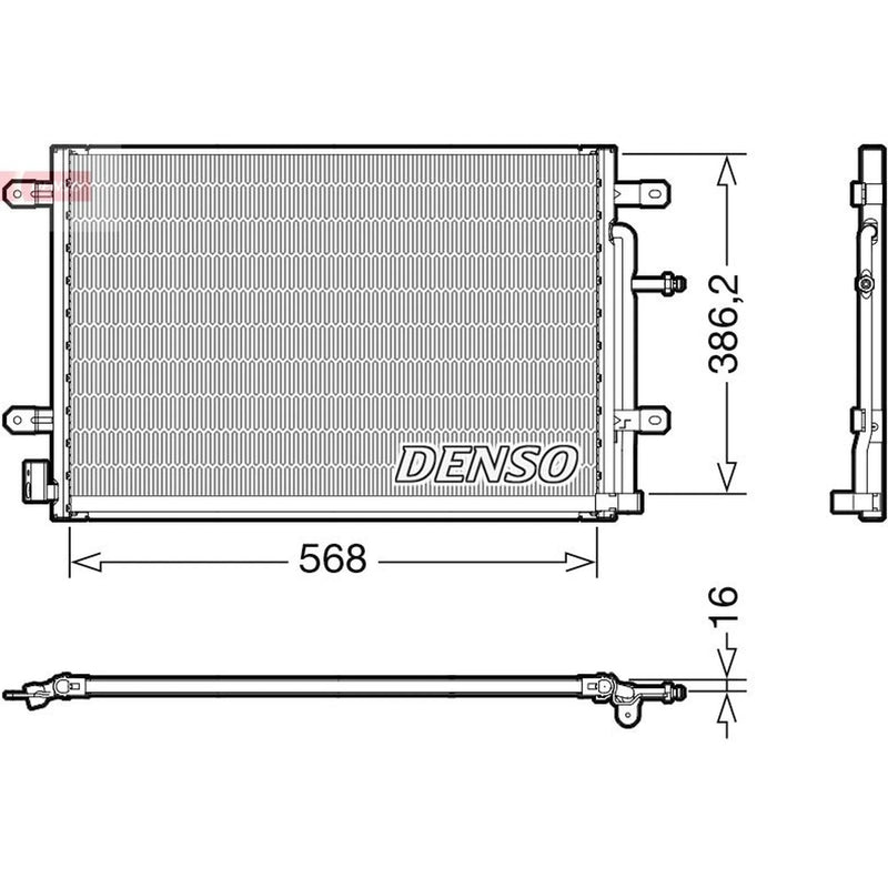 Denso Air Conditioning Condenser fits Audi A4 B6 2002-2005 1.8