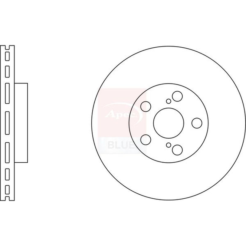 Apec Front & Rear Brake Discs & Pads fits Toyota Avensis 2003-2008 1.6 1.8 2.0