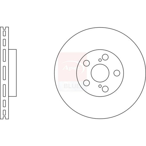 Apec 2 x Vented Brake Discs fits Toyota Avensis 2003-2008 1.6 1.8 2.0