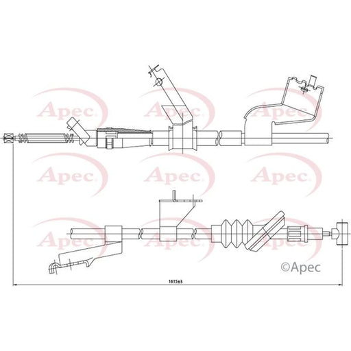Apec Handbrake Cable Right Rear CAB1413