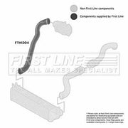 First Line Intercooler Turbo Charge Air Hose fits Land Rover Discovery III
