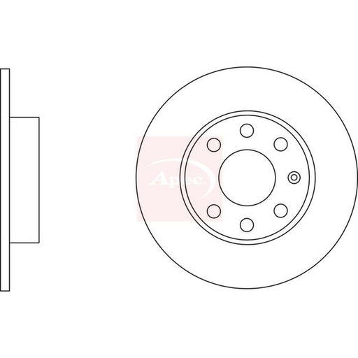 Apec 2 x Solid Brake Discs fits Opel Astra G 1998-2005 1.2