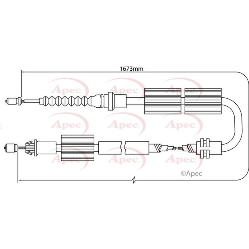 Apec Handbrake Cable Right Rear CAB1245