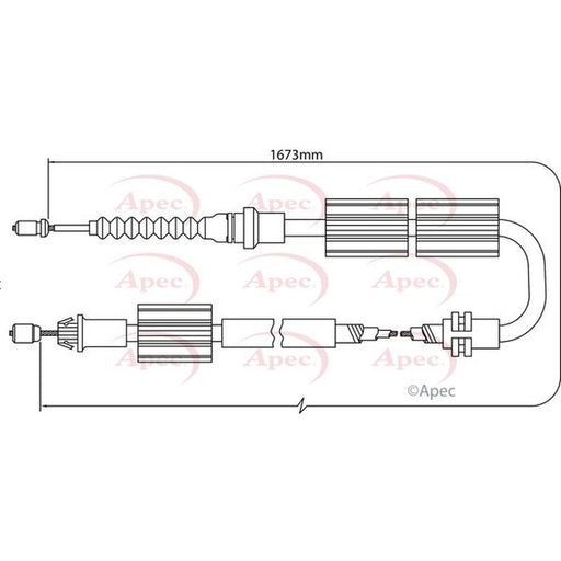 Apec Handbrake Cable Left Rear fits Jaguar X-Type I 2005-2009 2.2