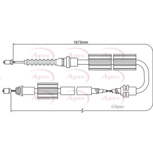 Apec Handbrake Cable Right Rear CAB1245