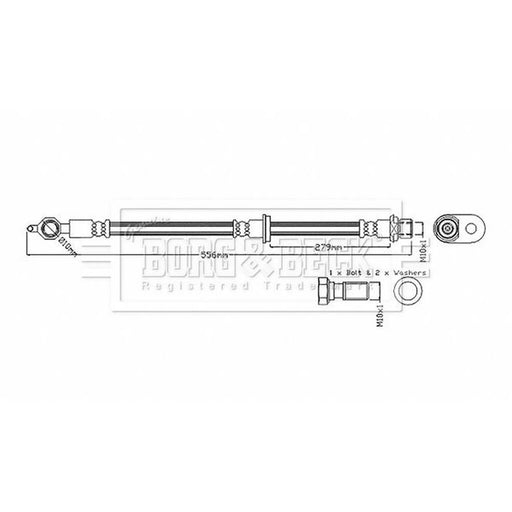 Borg & Beck Brake Hydraulic Hose Line Front Right BBH6863