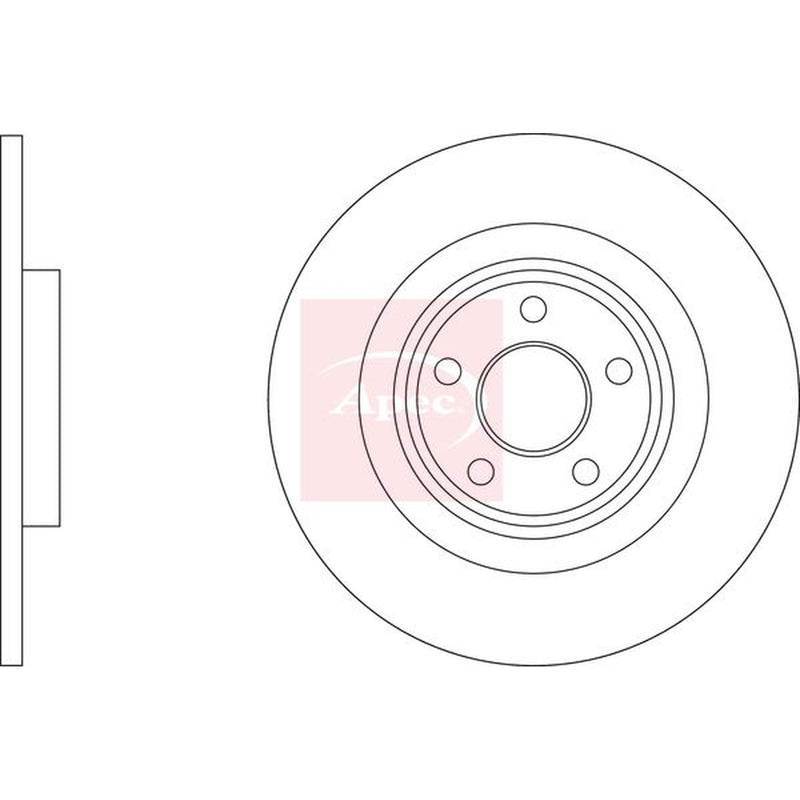 Apec 2 x Solid Brake Discs fits Volvo XC40 2017-2023