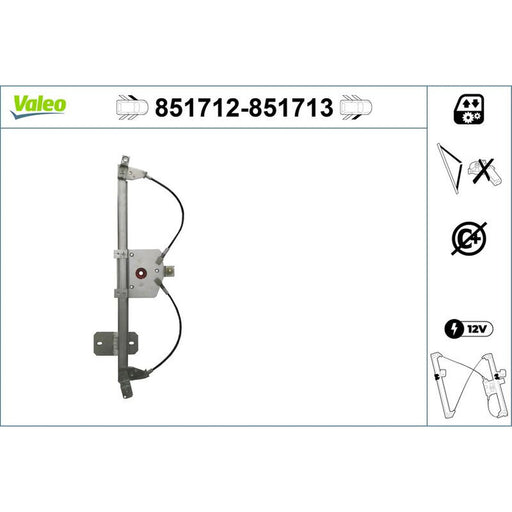 Valeo Electric Window Regulator Lifter Left Front 851712