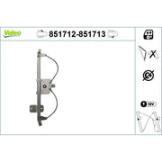 Valeo Electric Window Regulator Lifter Right Front 851713
