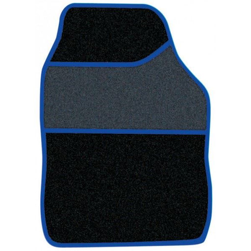 Streetwize Standard Universal Mat Set - Velour - Black/Blue Binding - 4 Piece Streetwize  - Dynamic Drive
