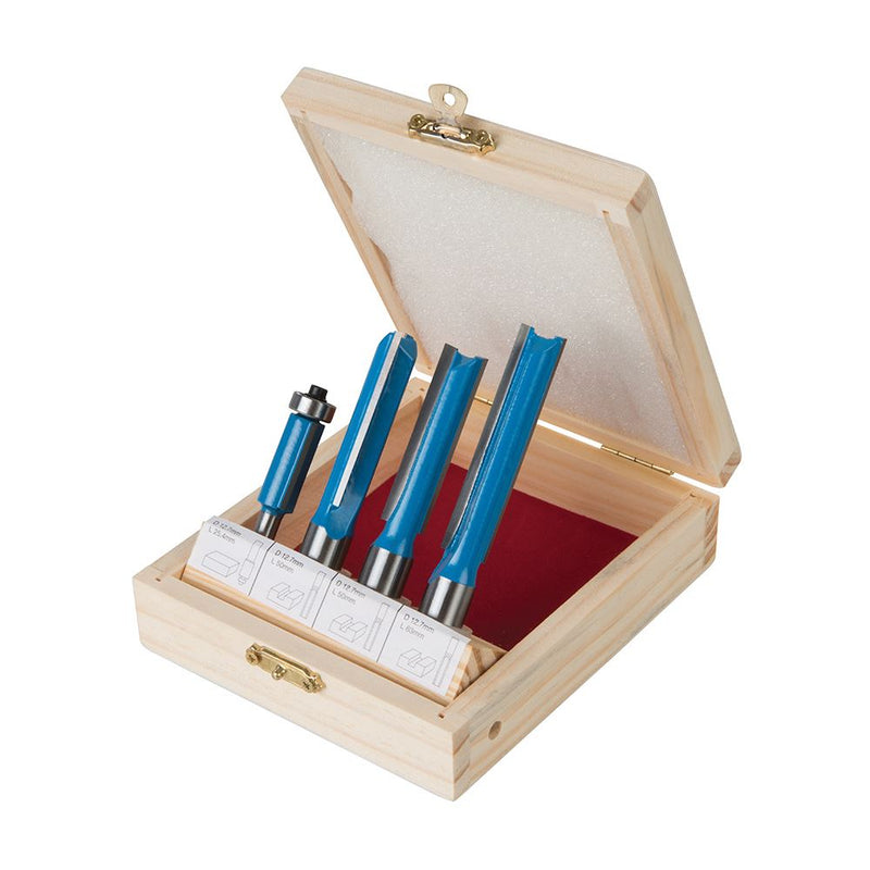 Silverline Kitchen Router Bit Set 4pce 1/2" / 1/4" 719769 Silverline  - Dynamic Drive