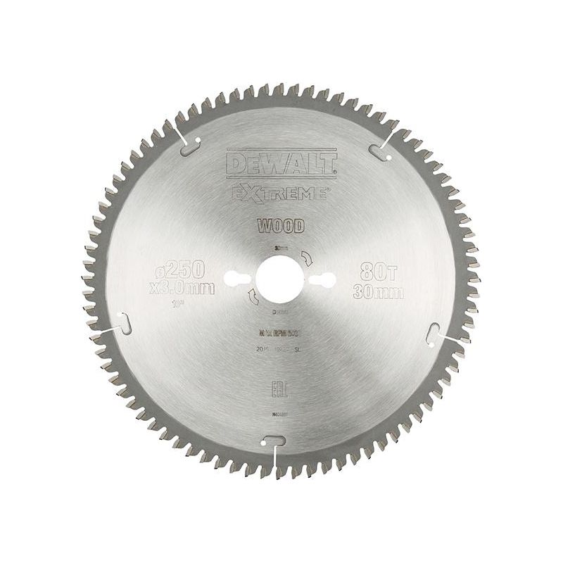 Dewalt Power Tools Series 40 Circular Saw Blade 250 x 30mm x 80T TCG/Neg DeWALT Power Tools - Dynamic Drive