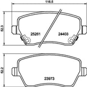 DON Front Brake Pad Set fits Nissan Micra IV 2010-2020 1.2