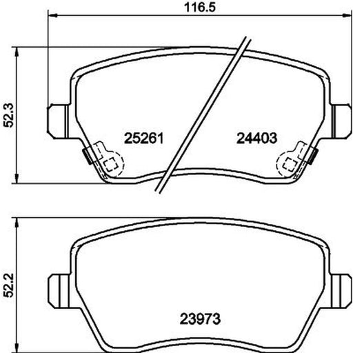 DON Front Brake Pad Set fits Nissan Micra IV 2010-2020 1.2