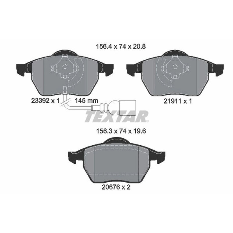 Textar Front Brake Pad Set 2339201