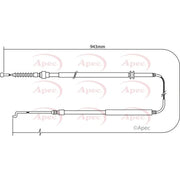 Apec Handbrake Cable Right Rear CAB1520