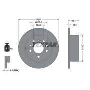 Textar 2 x Solid Brake Discs 92068800