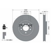Textar 2 x Vented Front Brake Discs 92155403