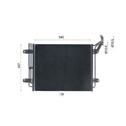 Mahle Air Conditioning Condenser fits VW Tiguan 2007-2020 1.4 1.6 2.0