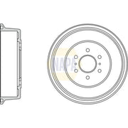 NAPA Brake Drum Assembly Rear fits Nissan Navara NP300 2005-2007 2.5