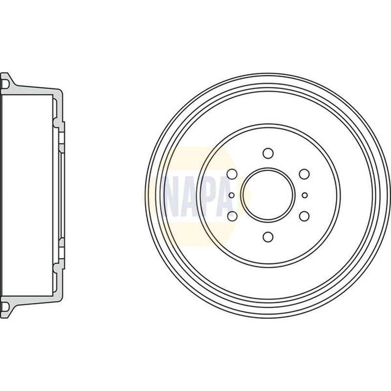 NAPA Brake Drum Assembly Rear fits Nissan Navara NP300 2005-2007 2.5