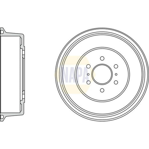 NAPA Brake Drum Assembly Rear fits Nissan Navara NP300 2005-2007 2.5